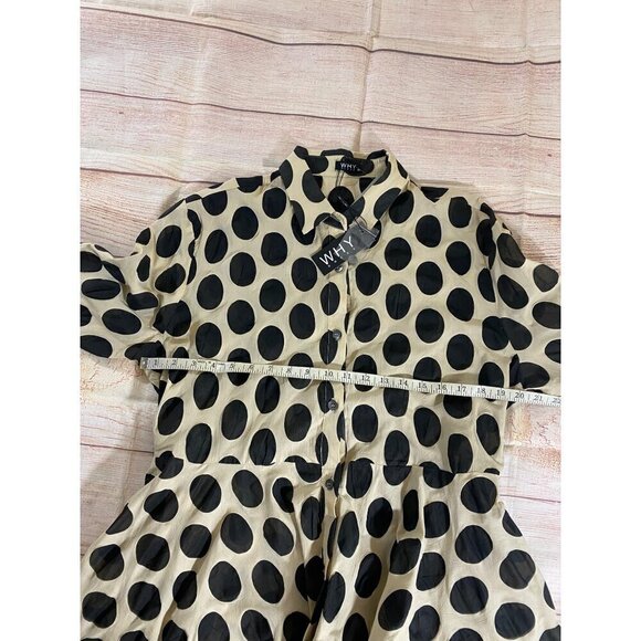 NWT Why Dress Apparel Button Front High Low Short Sleeve Dress - XL - Picture 8 of 13